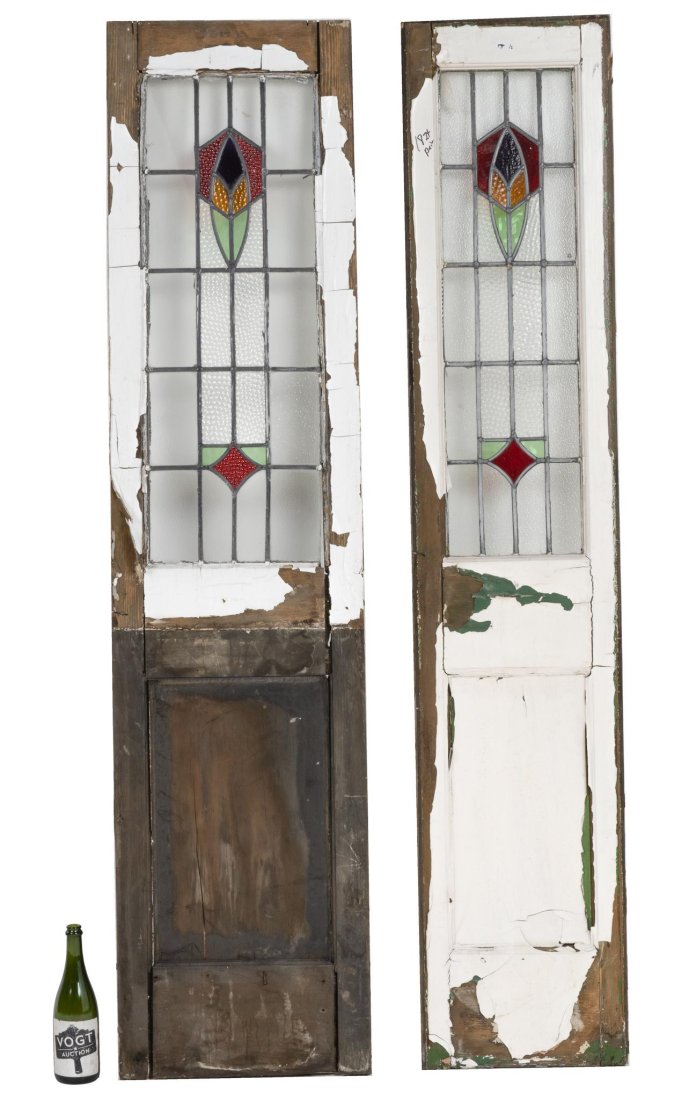Pair of Architectural Doors with Stained Glass Accents (1 of 2)