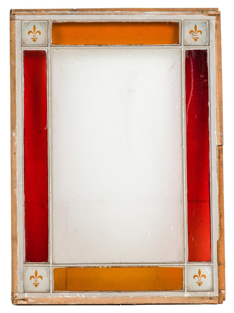 Stained Glass Panel, Fleur de Lis Motif (1 of 4)