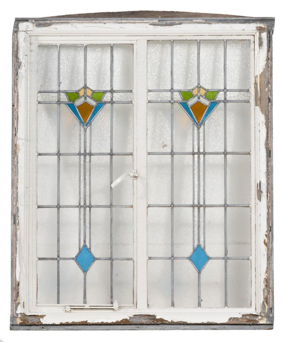 Stained Glass Panel, Art Deco Motif (1 of 2)