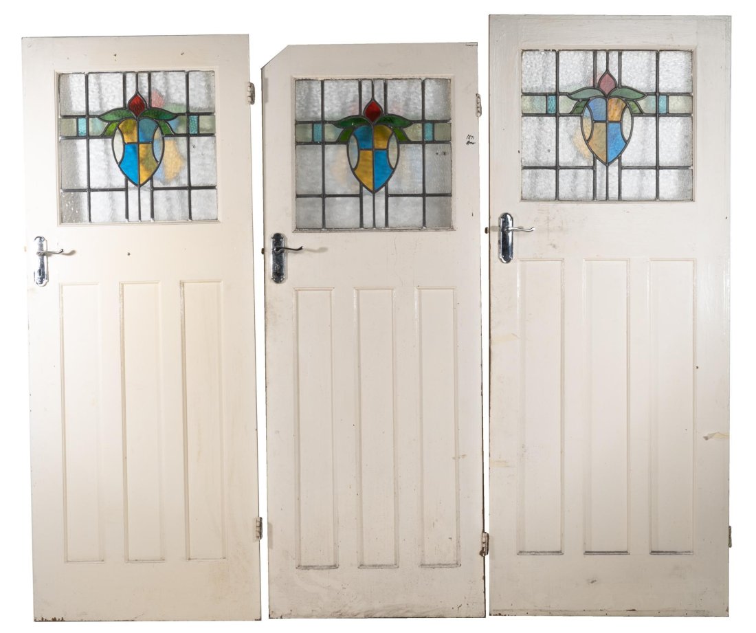 Set of (3) Architectural Doors with Stained Glass Accents (1 of 2)