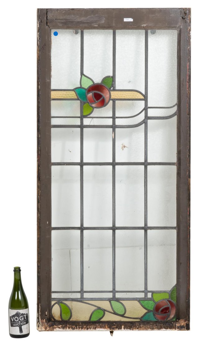 Stained Glass Panel, Rosebud Motif (1 of 2)