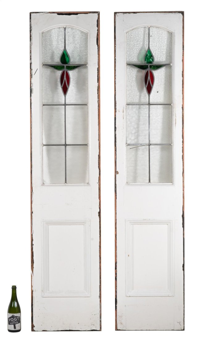 Pair of Architectural Doors with Stained Glass Accents (1 of 2)