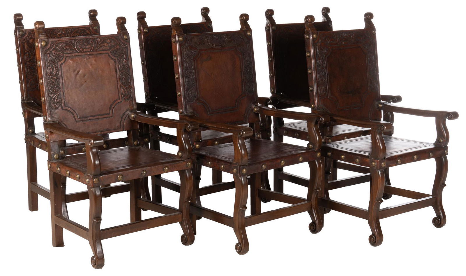 Set of (6) Spanish Colonial Style Chairs (1 of 5)