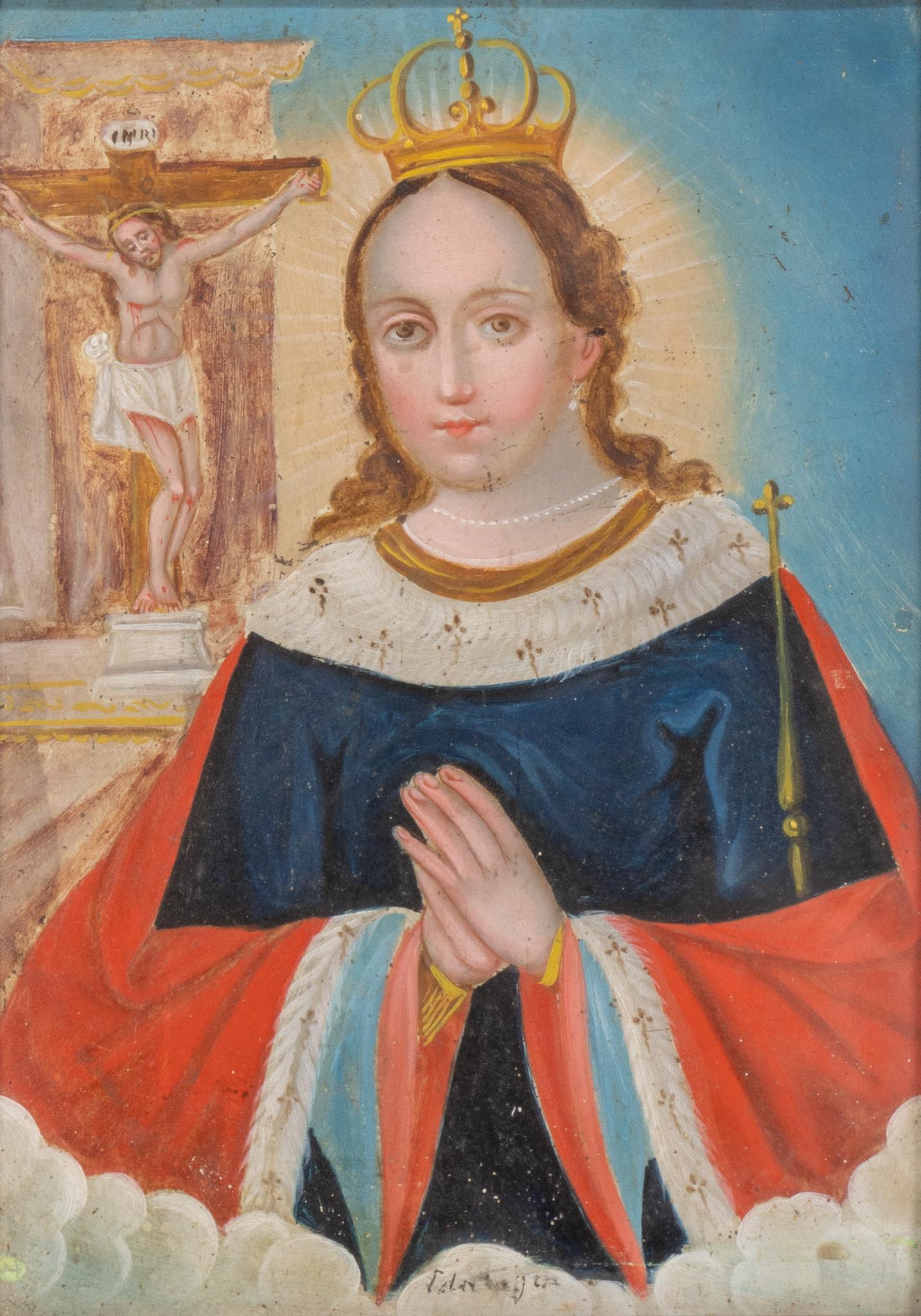 19th C. Mexican Retablo, Santa Eduviges (1 of 5)