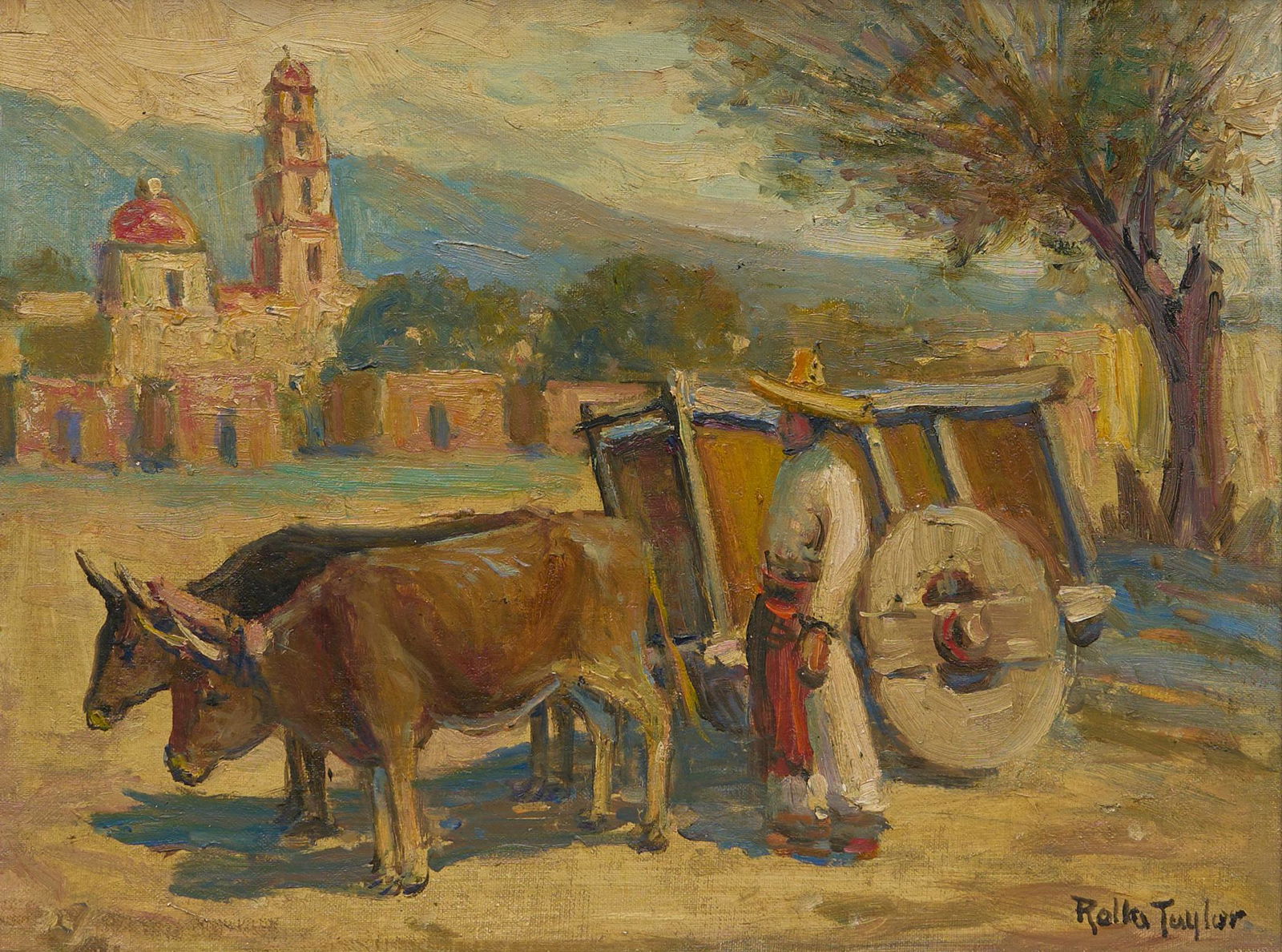 Rolla Sims Taylor, Mexican Village with Donkey Cart (1 of 4)