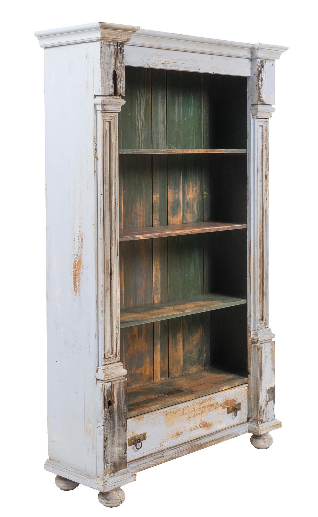 Rustic Painted Bookcase (1 of 6)