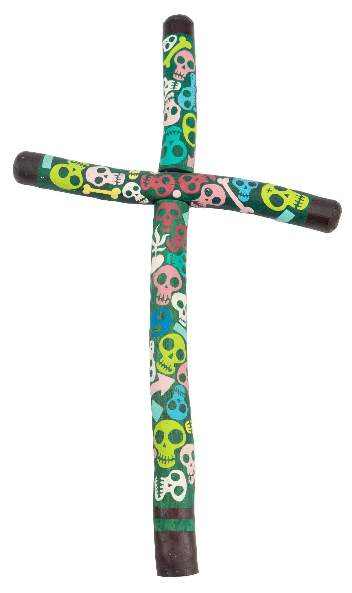 L. LeRoy, Wooden Cross with Skulls (1 of 4)