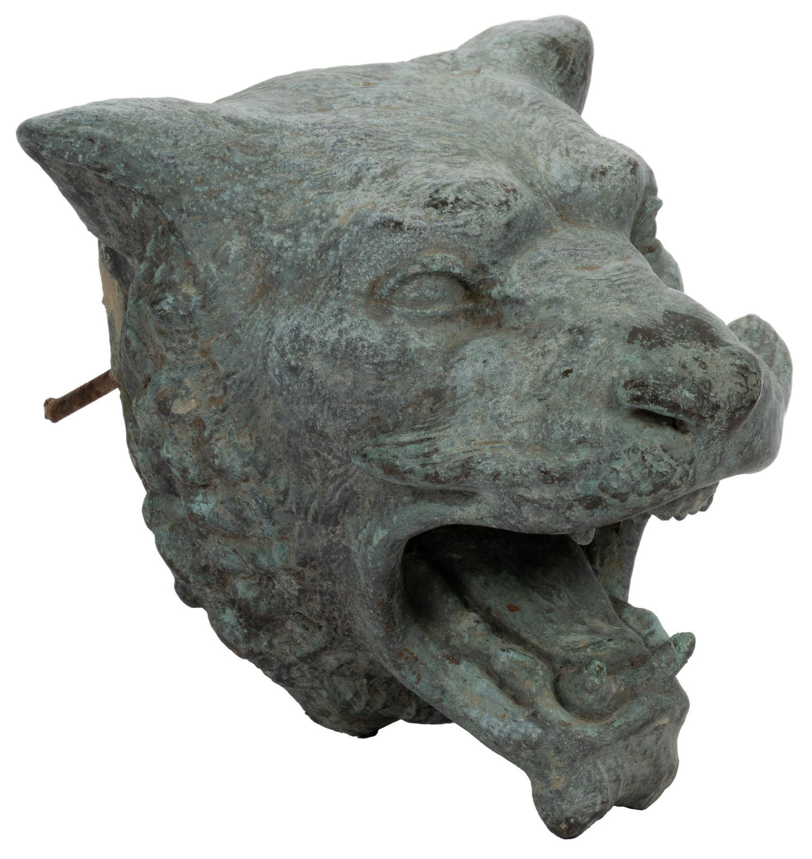 Spanish Colonial Period Bronze Jaguar Architectural Mount (1 of 6)