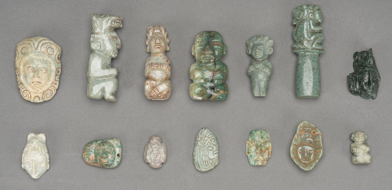 Collection of (19) Pre-Columbian Maya Style Jade Examples (1 of 4)