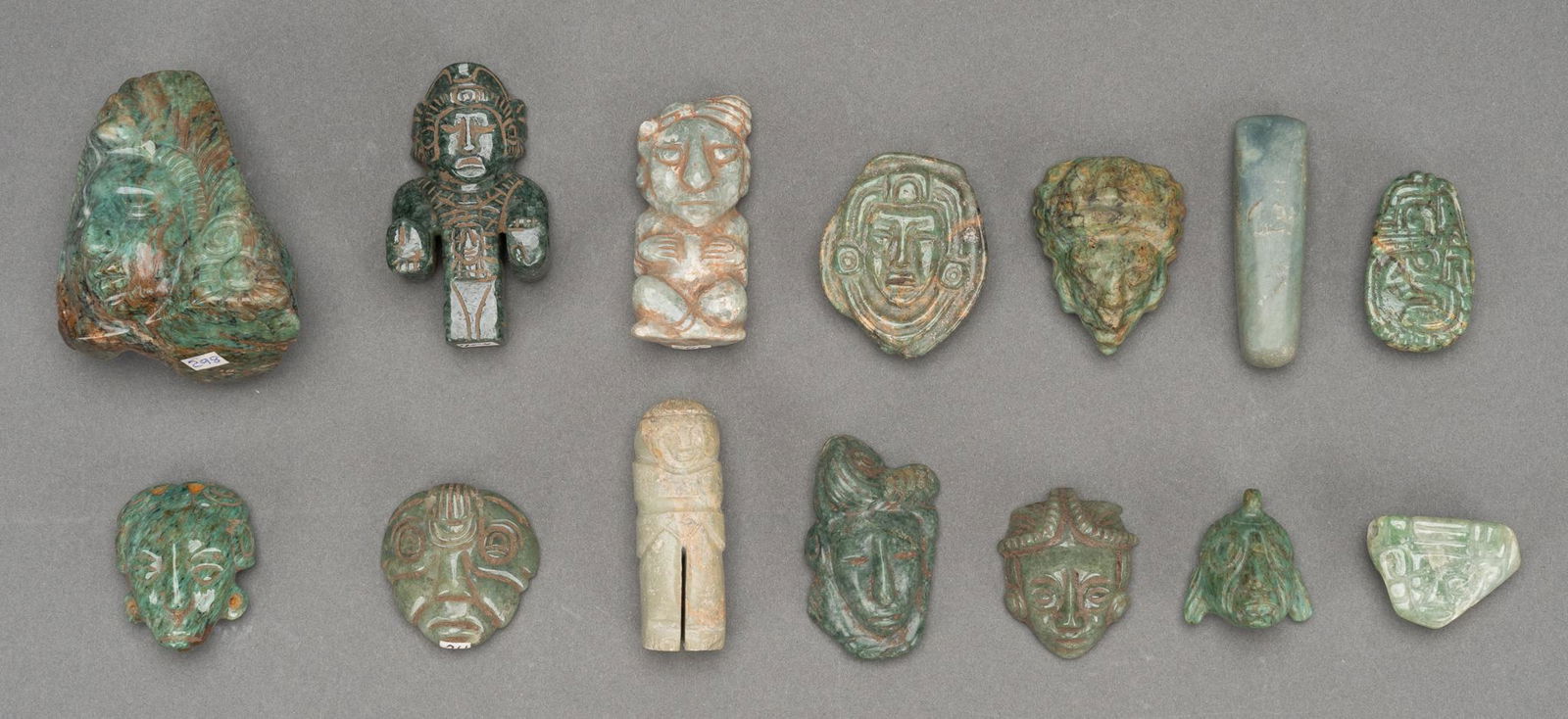 Collection of Pre-Columbian Maya Style Jade Examples (1 of 4)