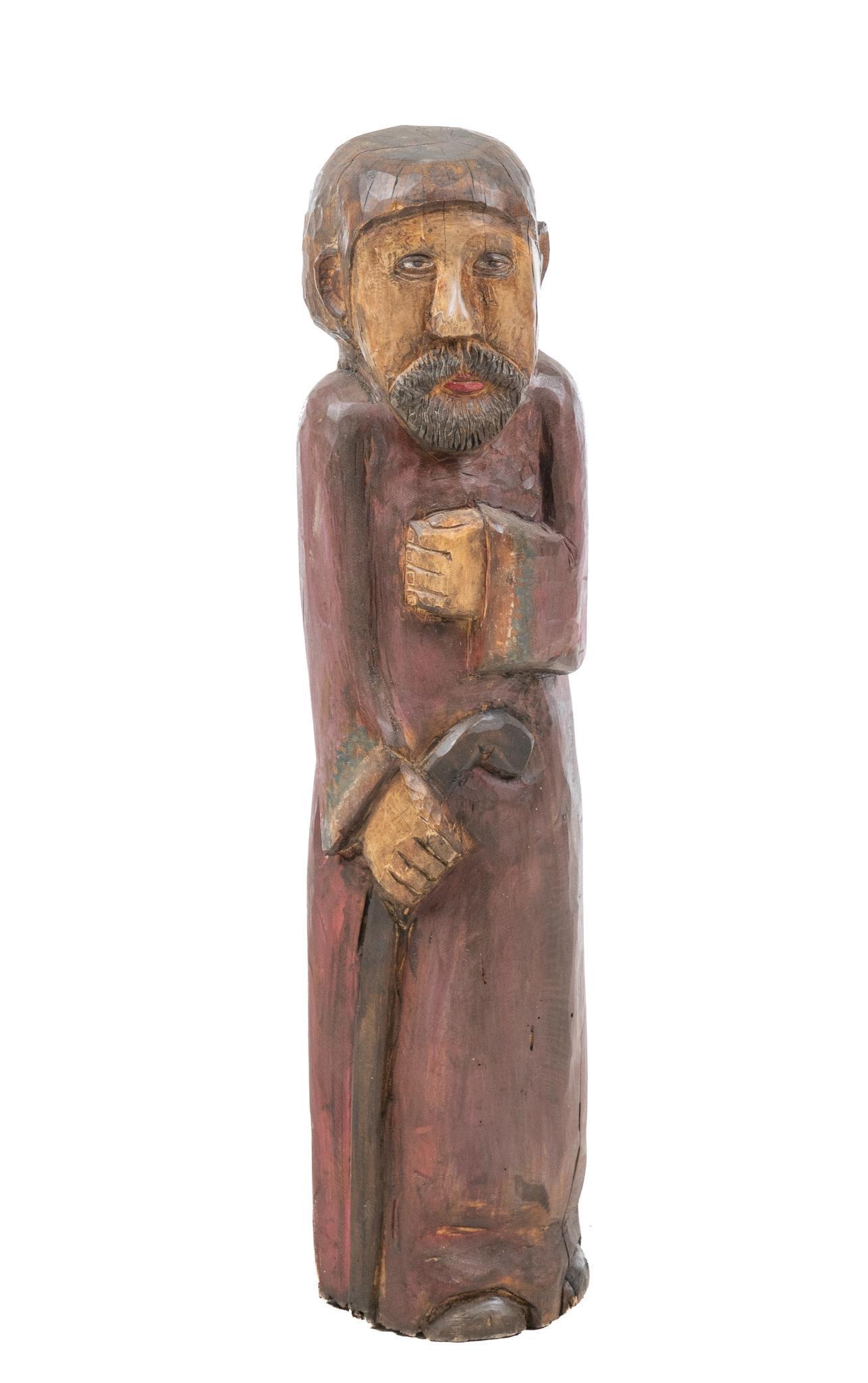 Carved Wooden Monk (1 of 4)