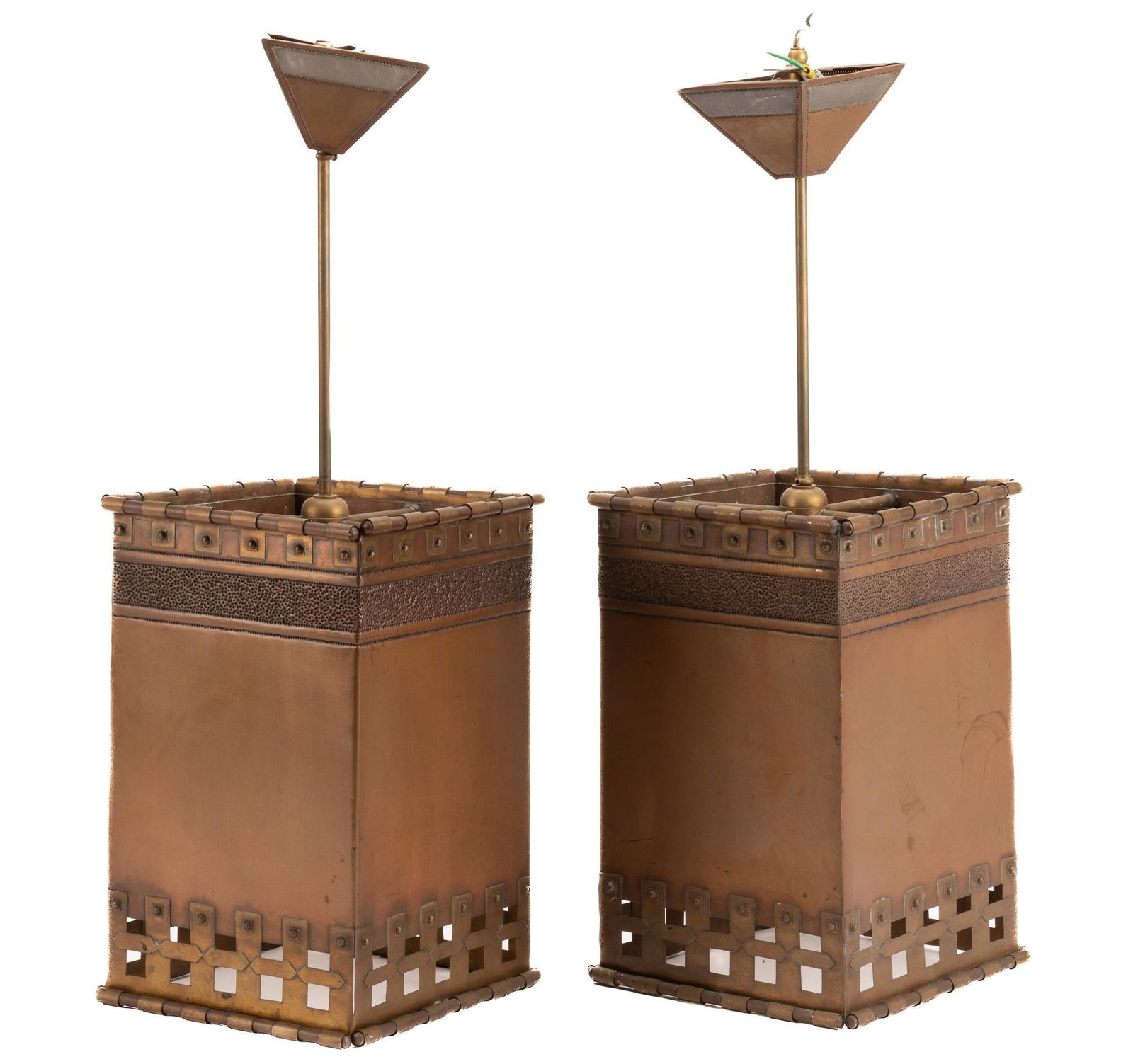 Isaac Maxwell (San Antonio, TX), Pair of Copper Hanging Light Fixtures (1 of 6)