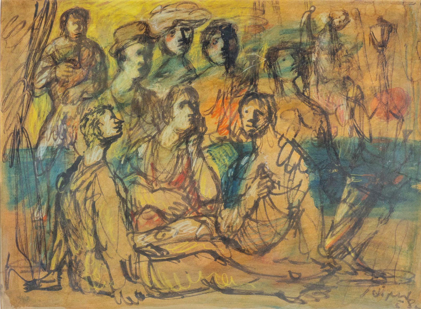 Sylvain Vigny, Crowd of Figures, 1958 (1 of 4)