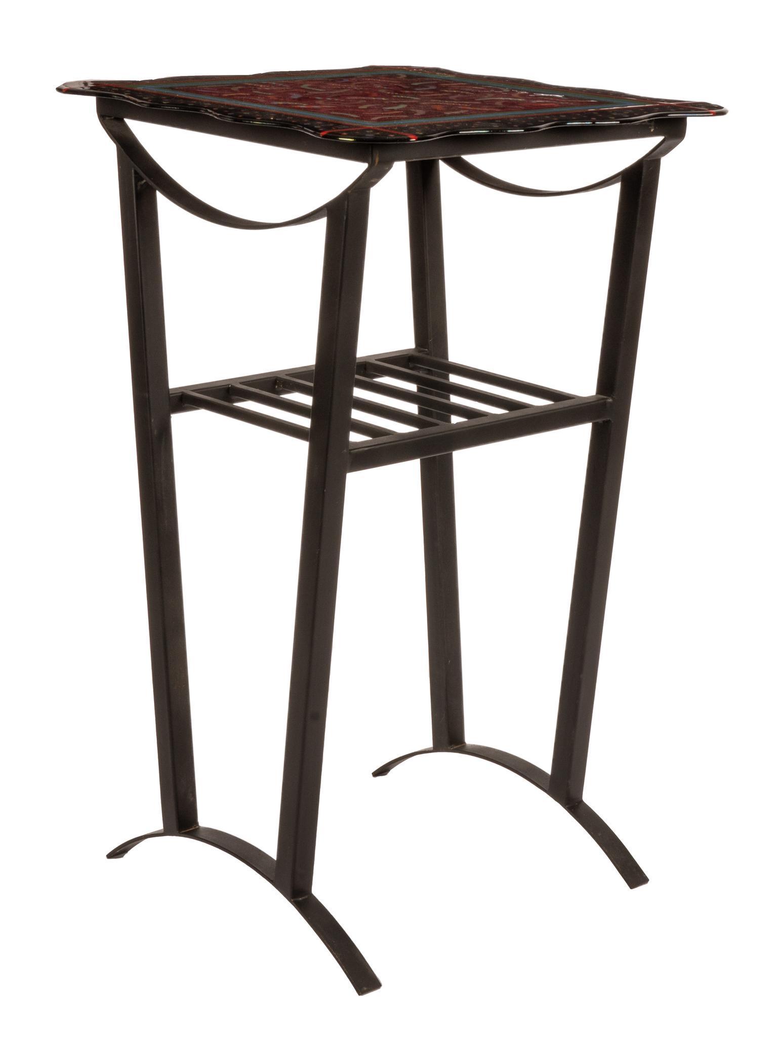 Mid-Century Fused Glass Side Table (1 of 5)