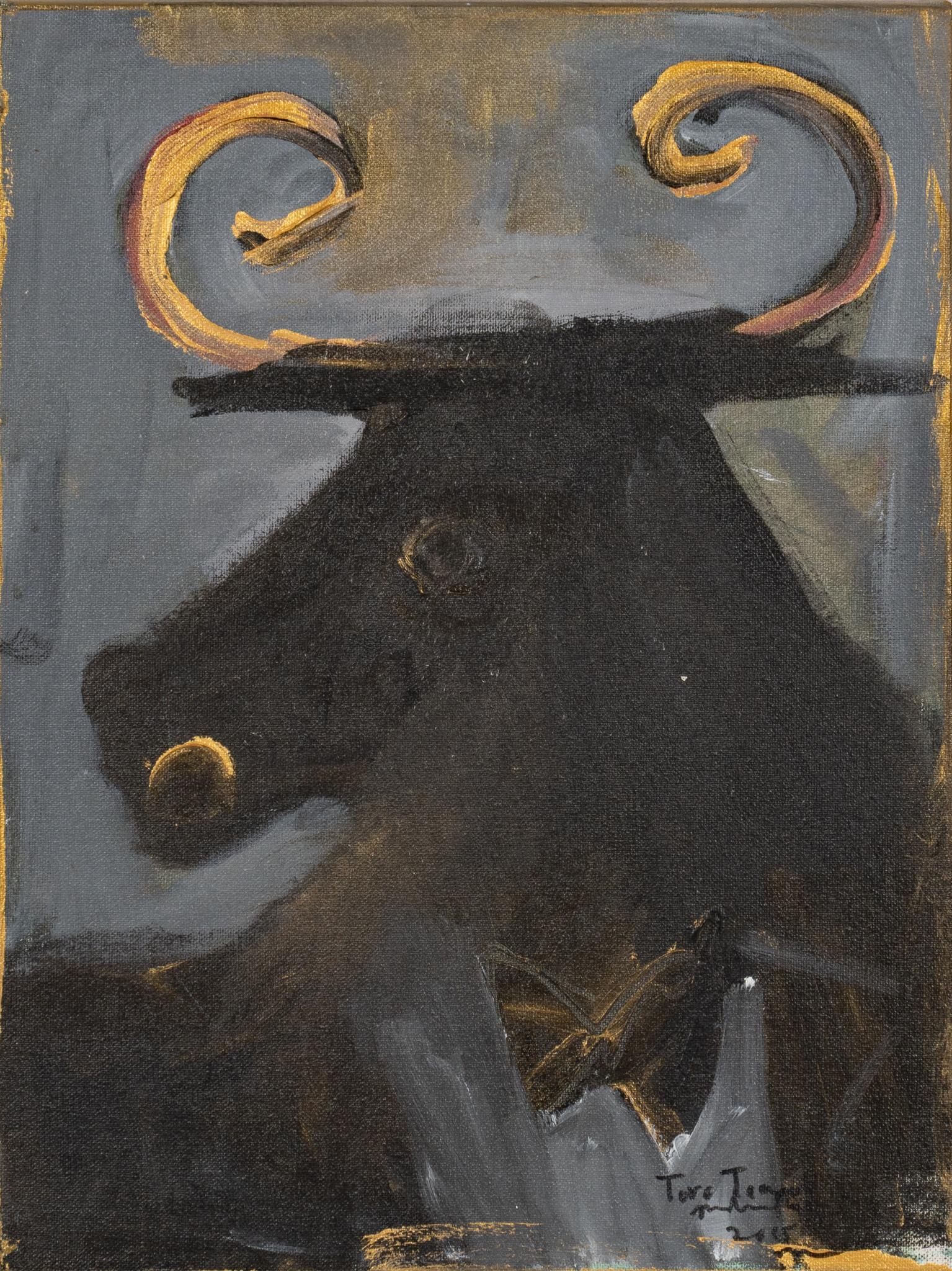 Franco Mondini-Ruiz, "Toro Temper", 2015: Franco Mondini-Ruiz (San Antonio, Texas, b. 1961), "Toro Temper", 2015, oil on canvas unframed size: 18 x 14 in. Provenance: Property from the collection of a noted San Antonio, Texas flamenco