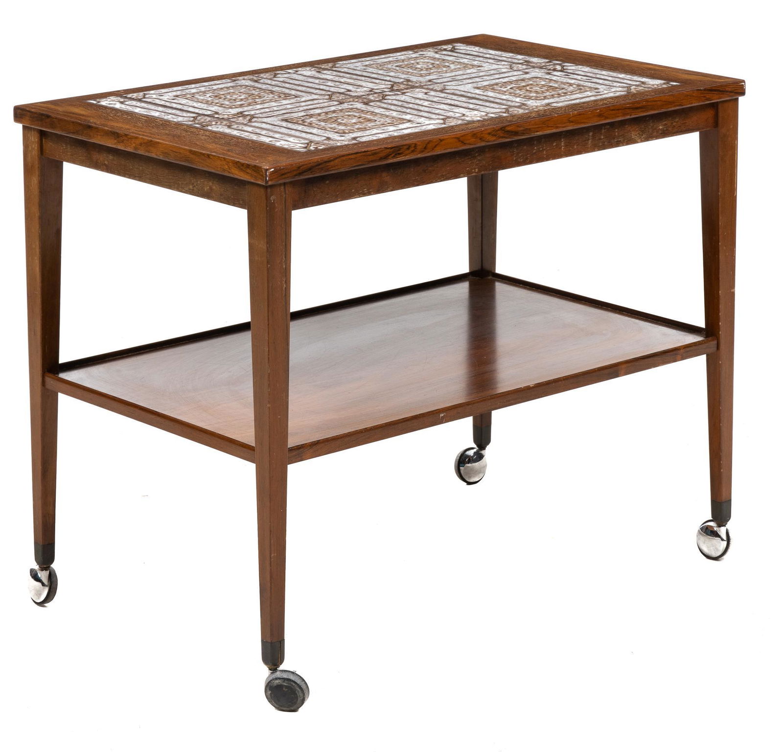 Danish Mid-Century Tile Top Cart (1 of 4)
