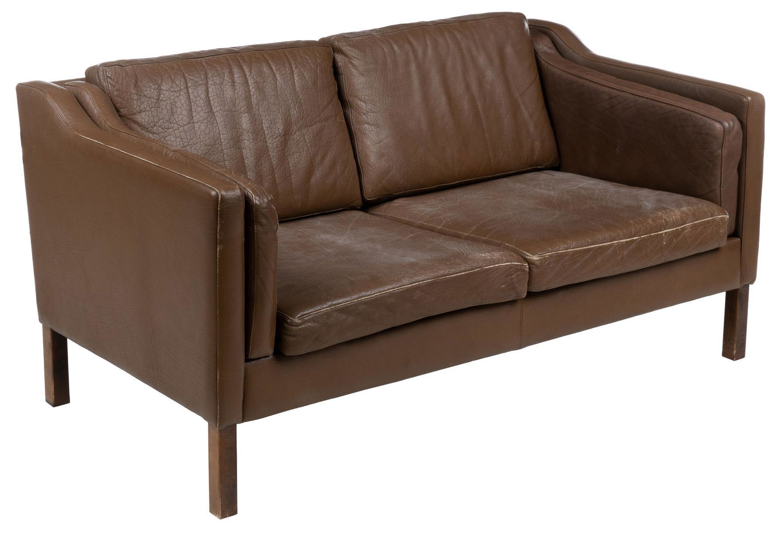 Mid-Century Brown Leather Sofa (1 of 4)