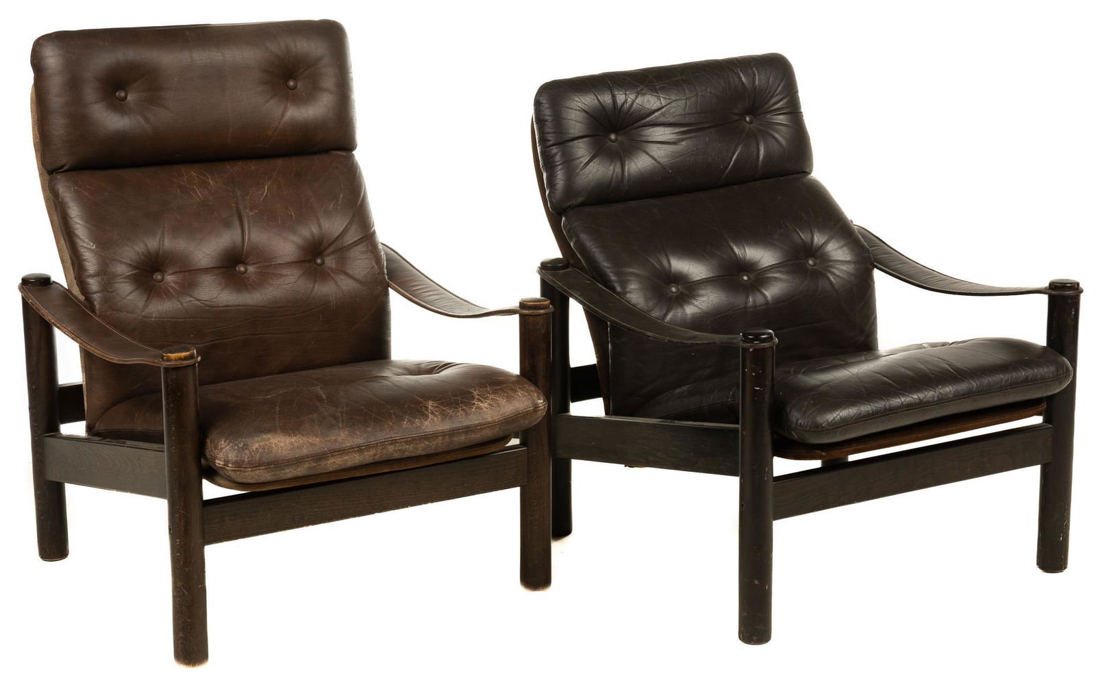 Pair of Danish Mid-Century Brown Leather Armchairs (1 of 4)