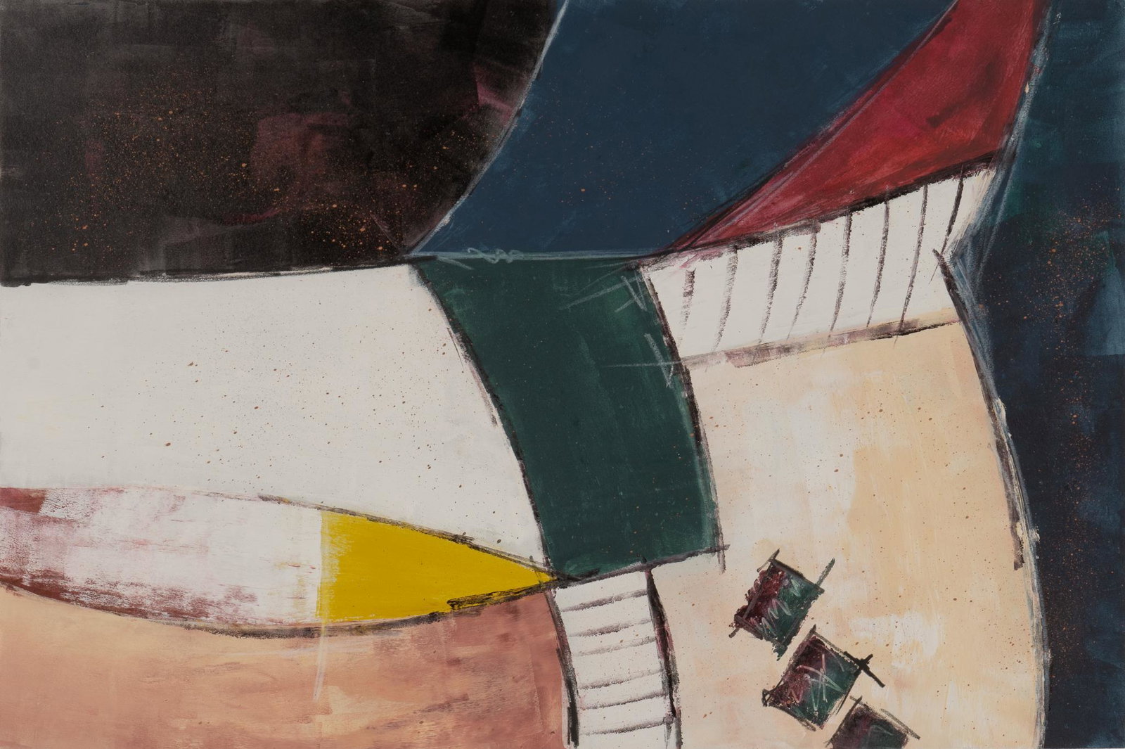 Davis, Artist Proof Monotype: Signed Davis, artist's proof monotype (single printing), abstract composition image: 26 x 33 in., frame: 40 x 52 in. Provenance: a San Antonio, Texas collection We happily provide seamless shippin