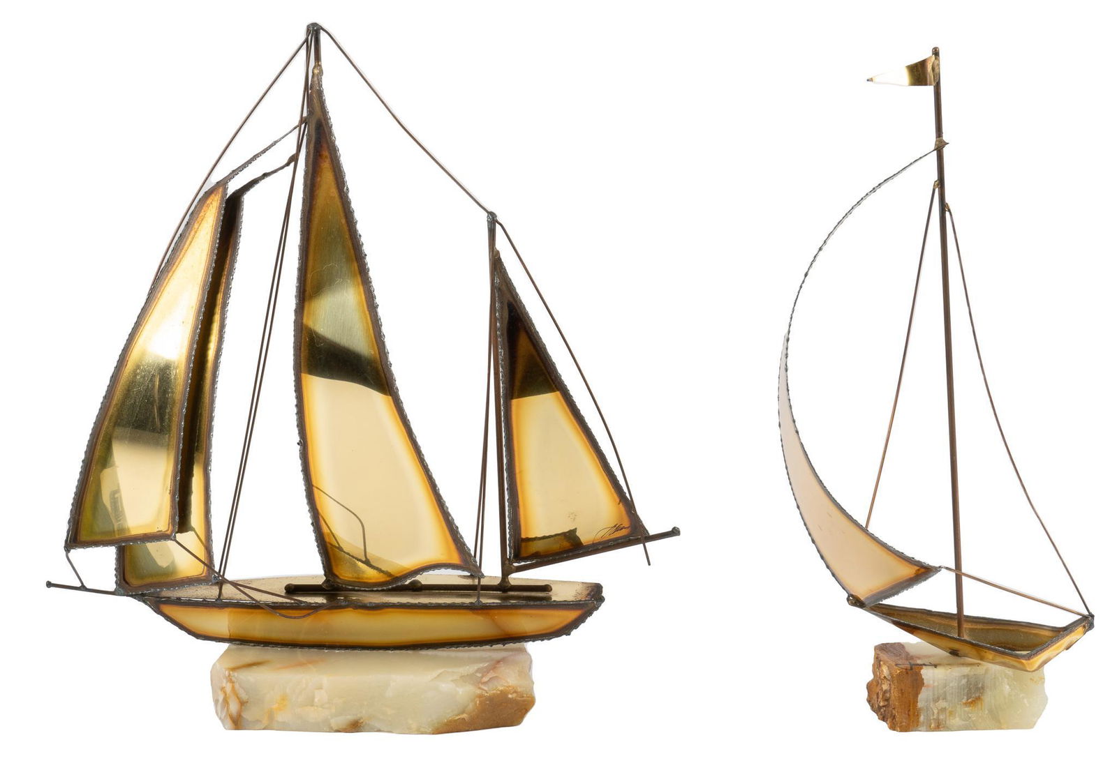 (2) Brass Sailboats Sculptures (1 of 5)