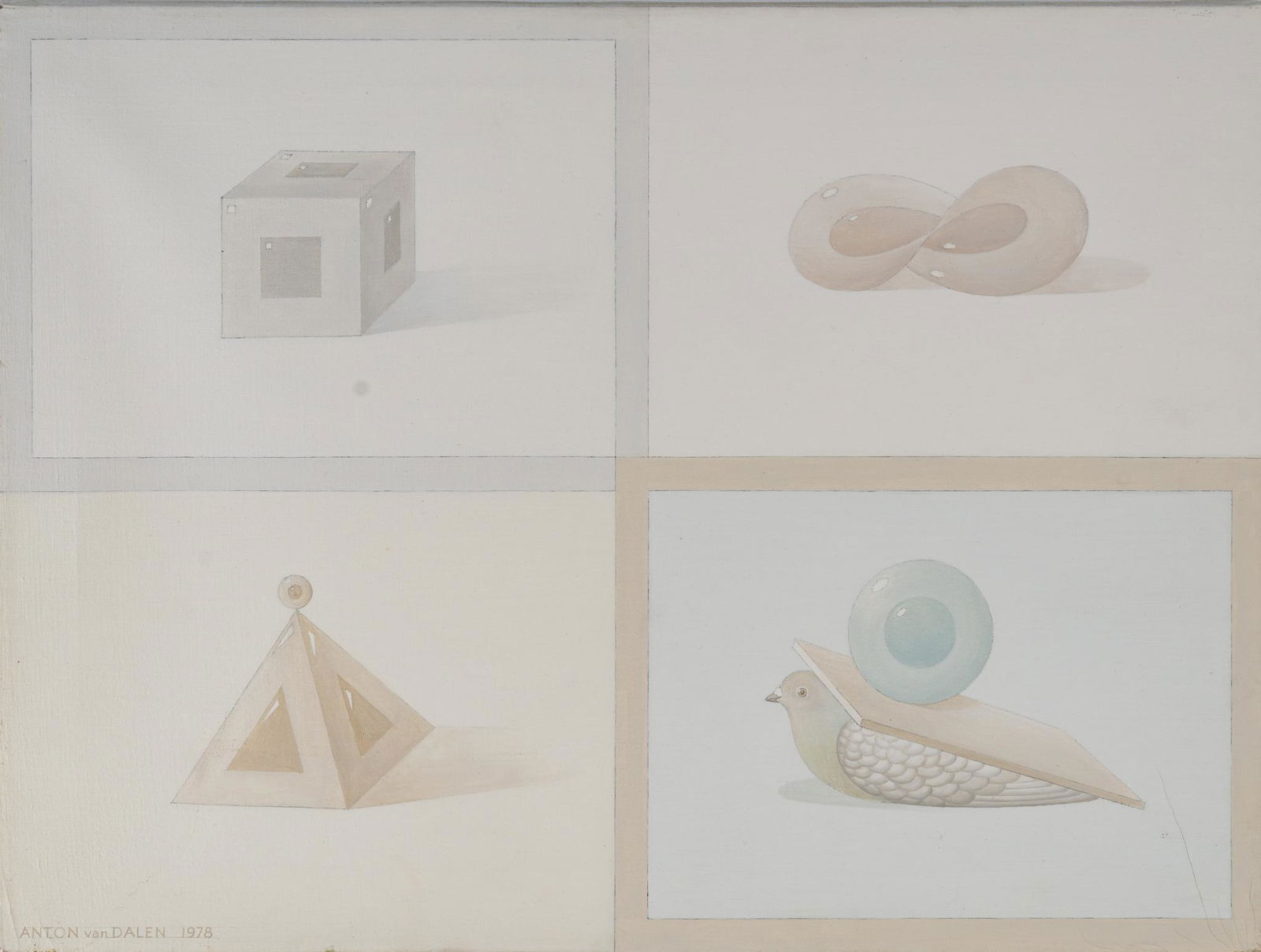 Anton van Dalen, Geometric Forms with Pigeon, 1978 (1 of 3)