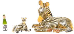 (2) Papier Mache Zebras