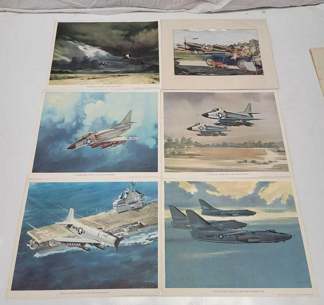 Portfolio of (6) Aircraft Prints: Portfolio of six aircraft prints, circa 1964 height 14 in. x width 11 in. / portfolio We happily provide seamless shipping services on everything we sell. Please email us at shipping@vogtauction.c