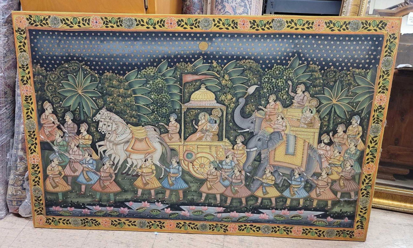 Framed Painting on Silk (1 of 1)