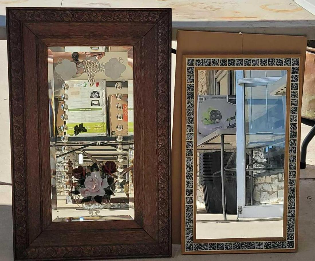 (2) Mirrors: Two mirrors height 32 in. x width 21.5 in. / largest We happily provide seamless shipping services on everything we sell. Please email us at shipping@vogtauction.com or call 210-971-5750 for more 