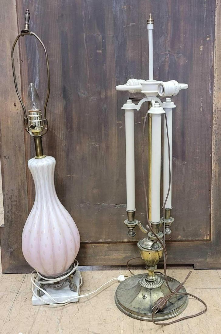 (2) Lamps: Two lamps, to include wiring height 30.5 in. x width 7 in. / tallest We happily provide seamless shipping services on everything we sell. Please email us at shipping@vogtauction.com or call 210-97