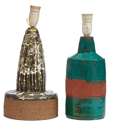 (2) Danish Mid-Century Pottery Lamp Bases