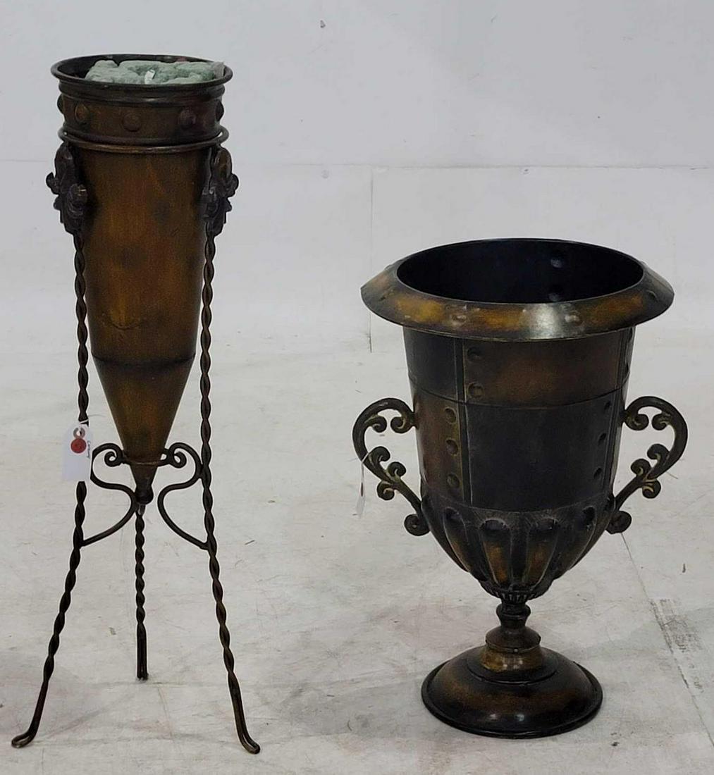 (2) Metal Planters (1 of 1)