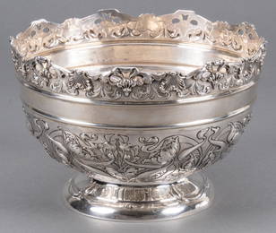 Antique English Sterling Silver Punch Bowl