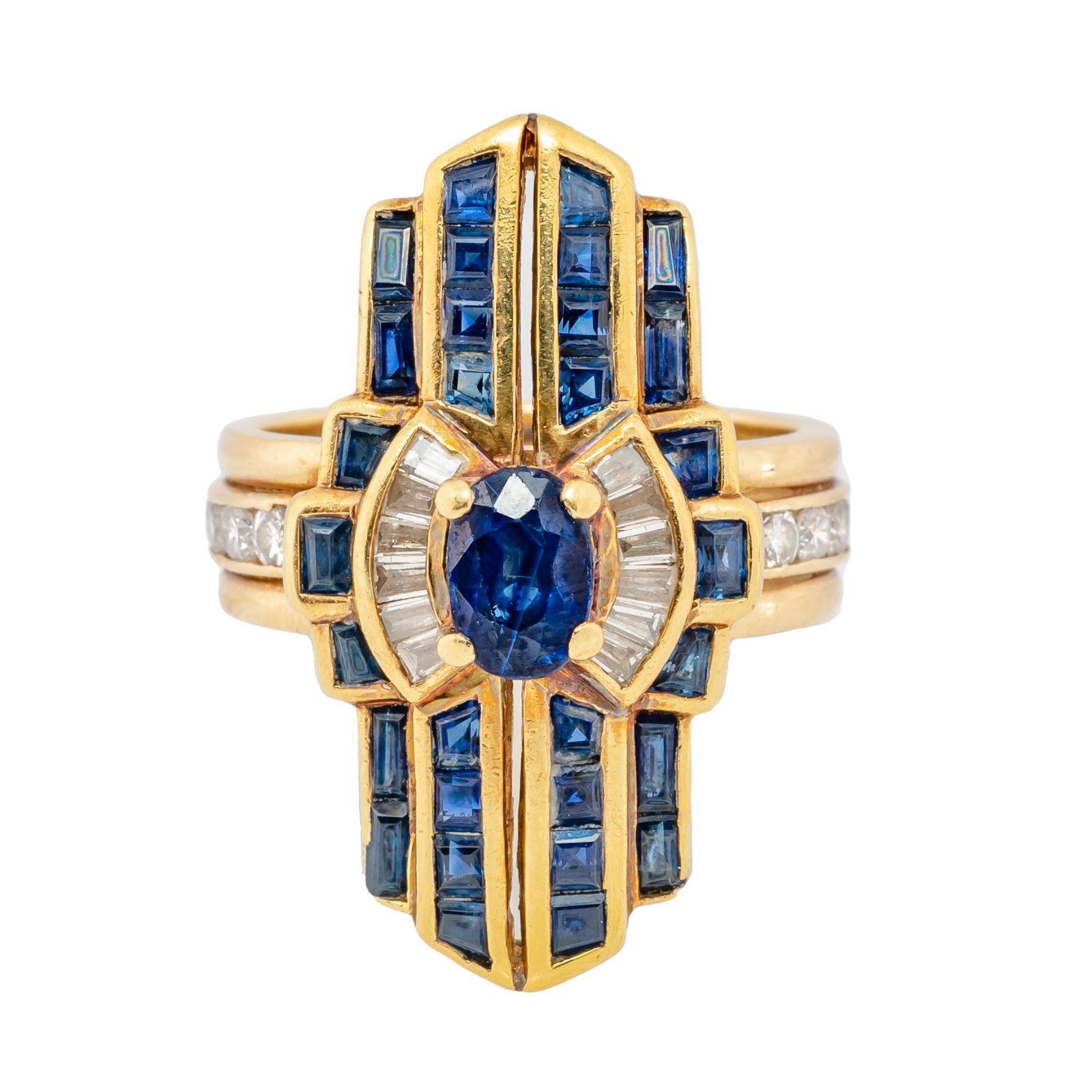 Sapphire Diamond 14k Gold Ring (1 of 3)