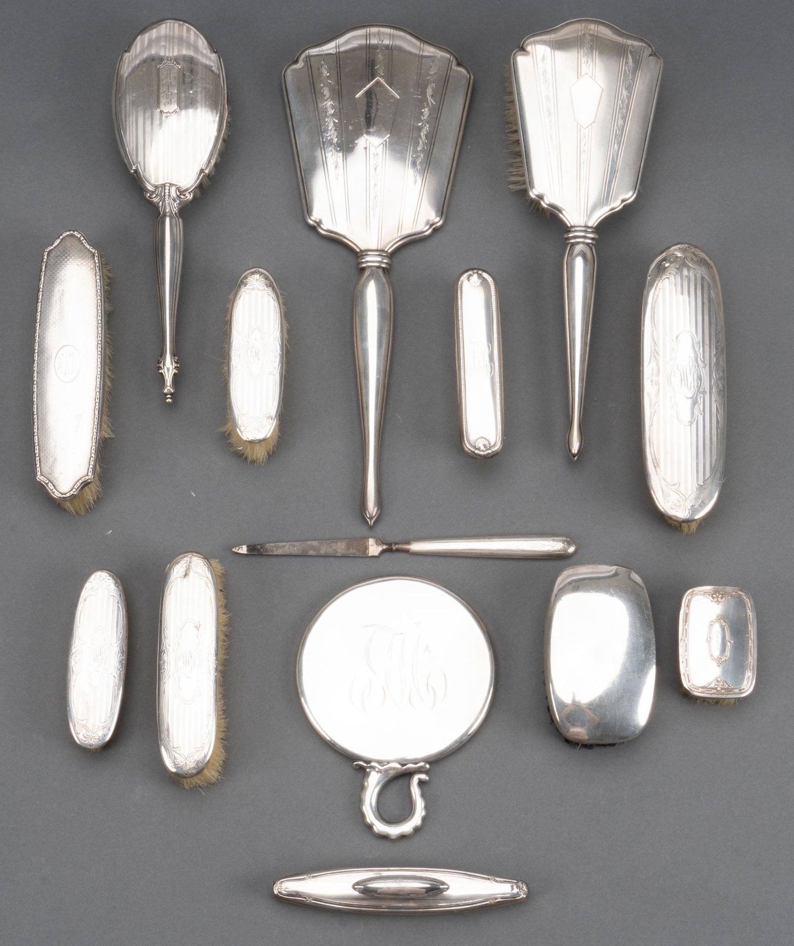 Collection of Antique Sterling Vanity Table Accessories (1 of 10)