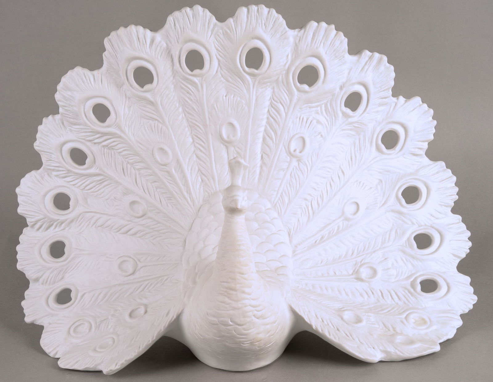 Capodimonte Bisque Porcelain Peacock Figurine (1 of 6)