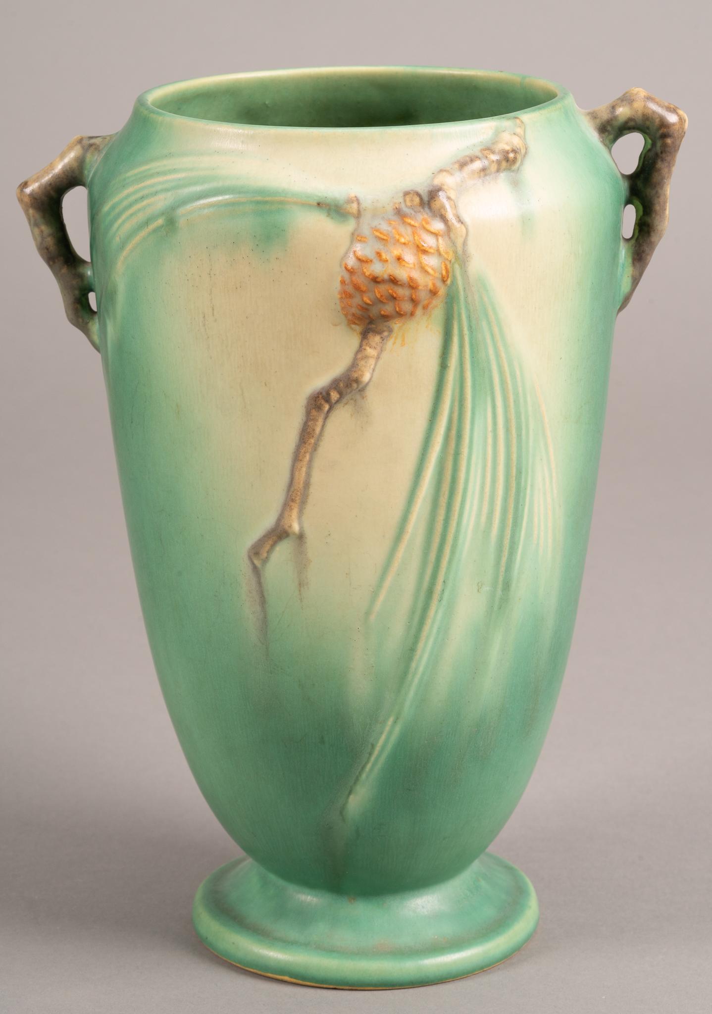 Roseville Pinecone Vase Mar 04, 2023 Vogt Auction Texas in TX
