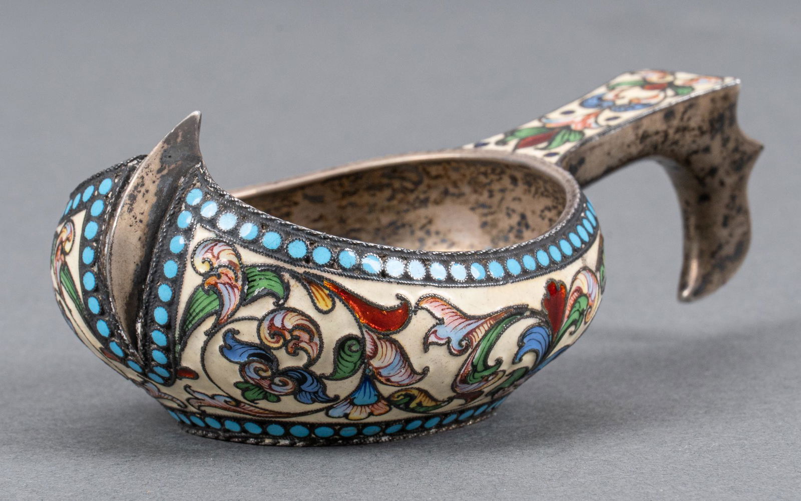 Antique Russian Enamel Silver Kovsh Cup (1 of 6)