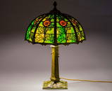 Bradley and Hubbard Panel Glass Table Lamp