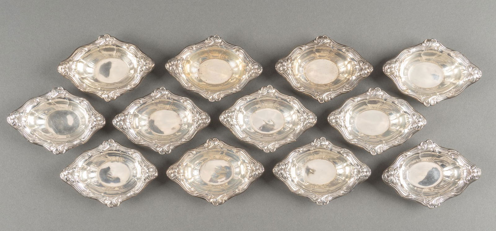 Art Nouveau Sterling Repousse Lily Nut Dishes (1 of 3)