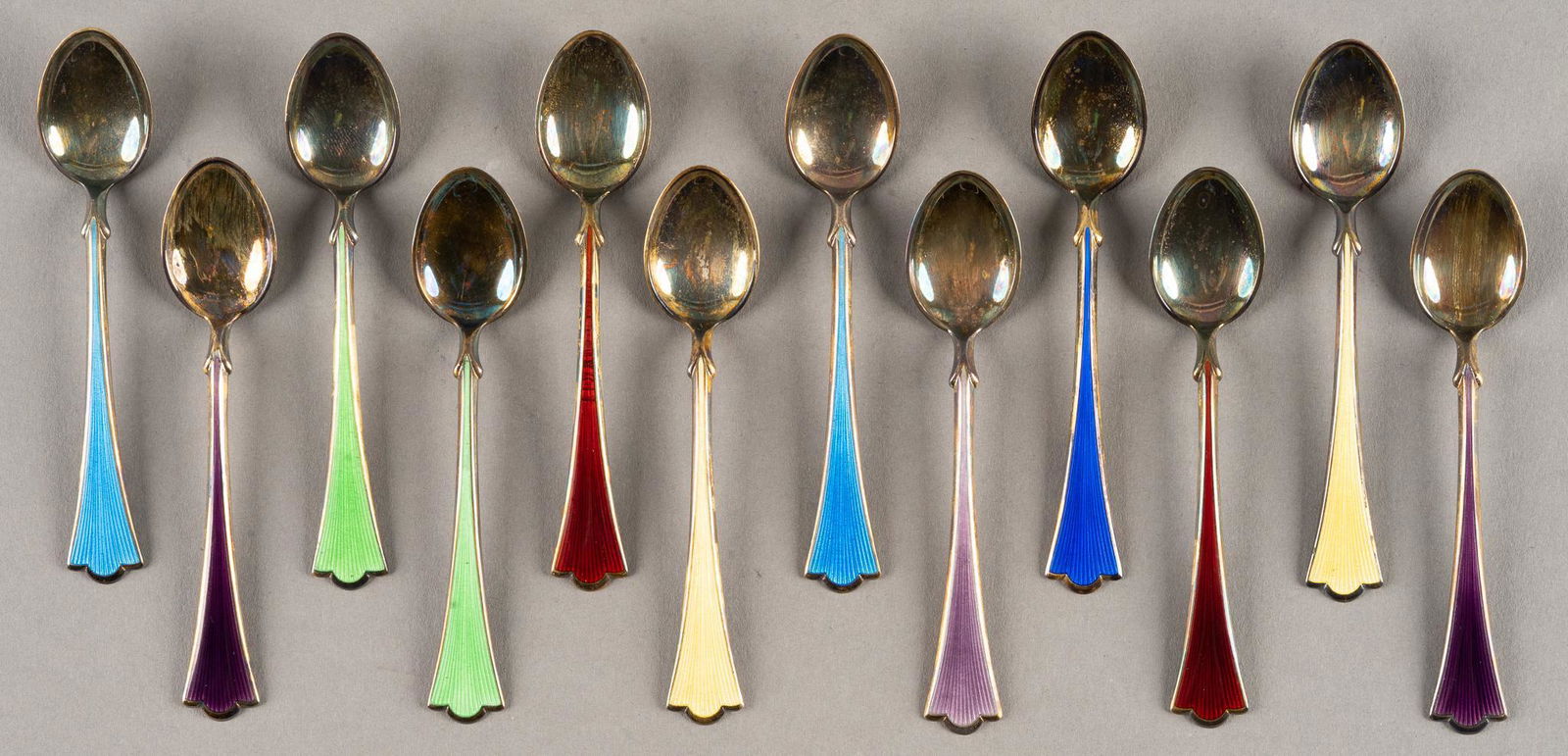 Norway Sterling Silver Enamel Demitasse Spoon Set (1 of 6)