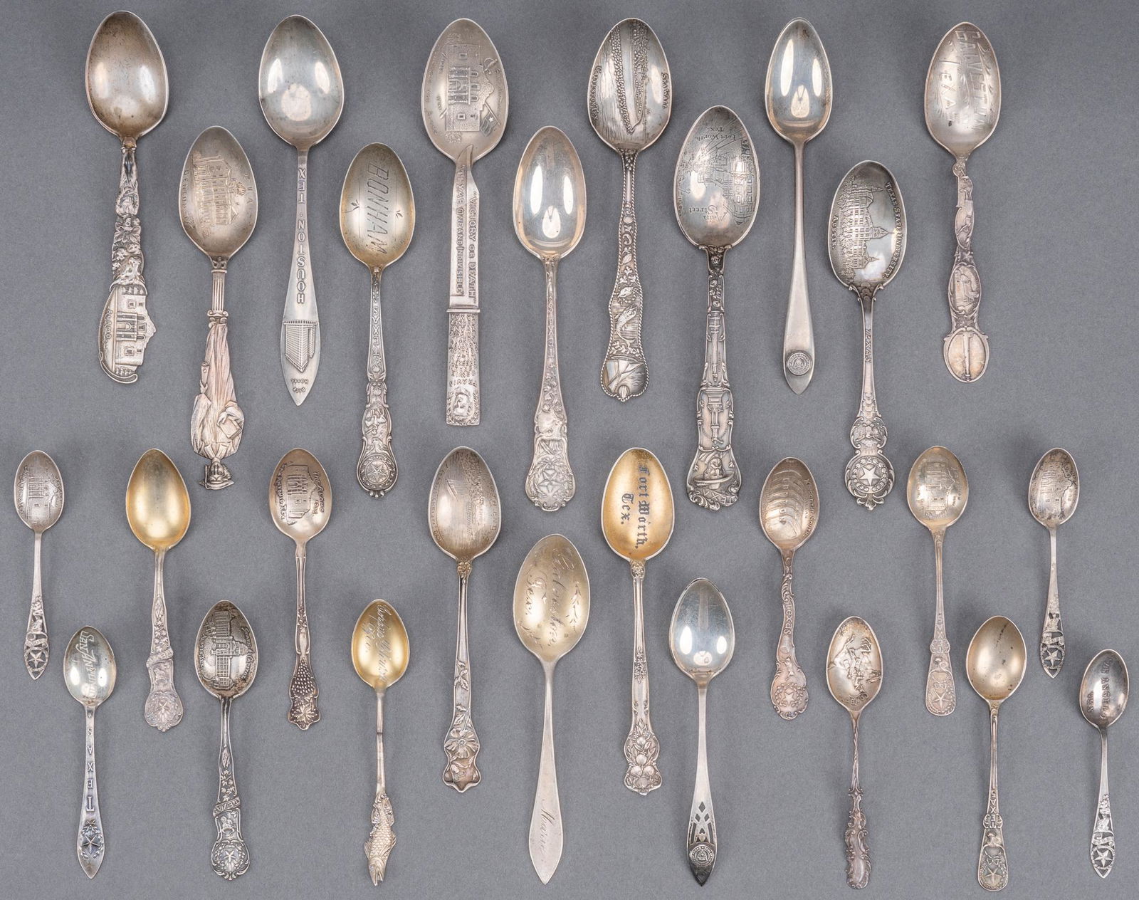 Collection of Texas Sterling Silver Souvenir Spoons (1 of 5)