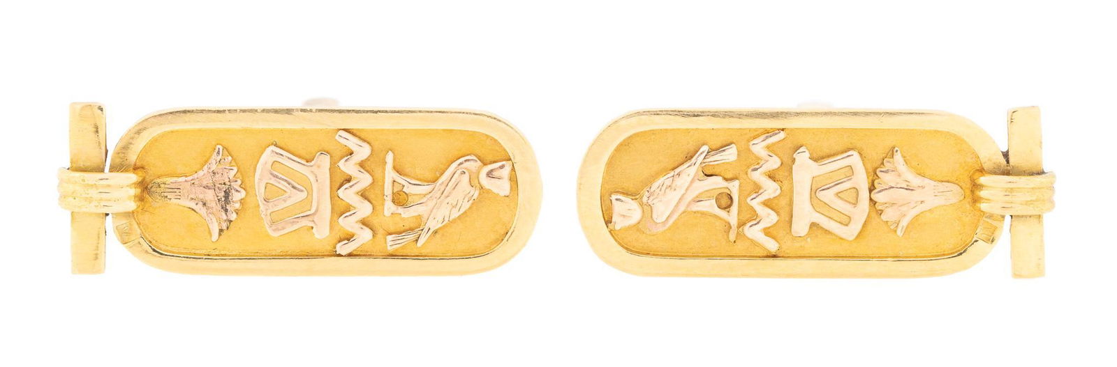 Egyptian Hieroglyphs 14k Gold Cufflinks (1 of 3)