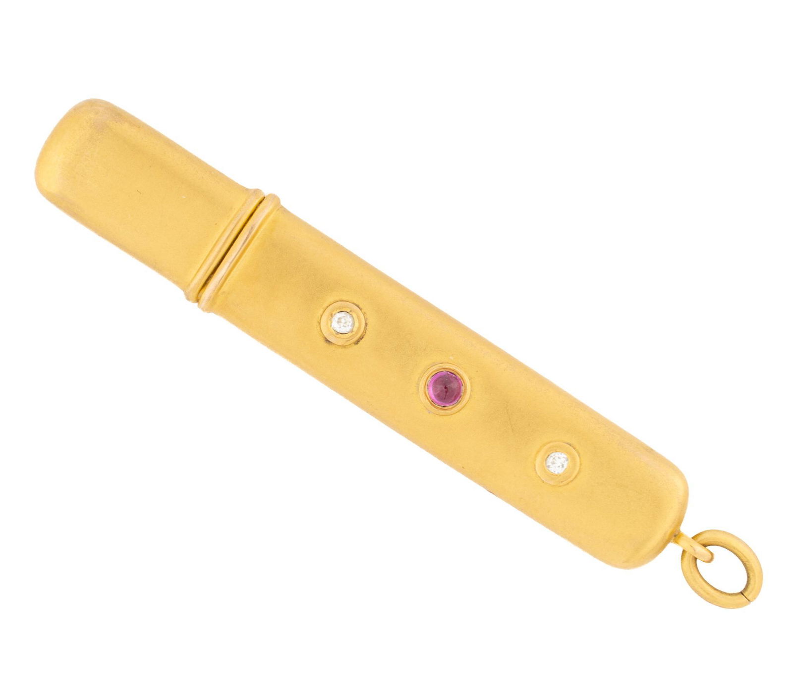 Victorian Ruby Diamond 14k Gold Chatelaine Pencil (1 of 4)