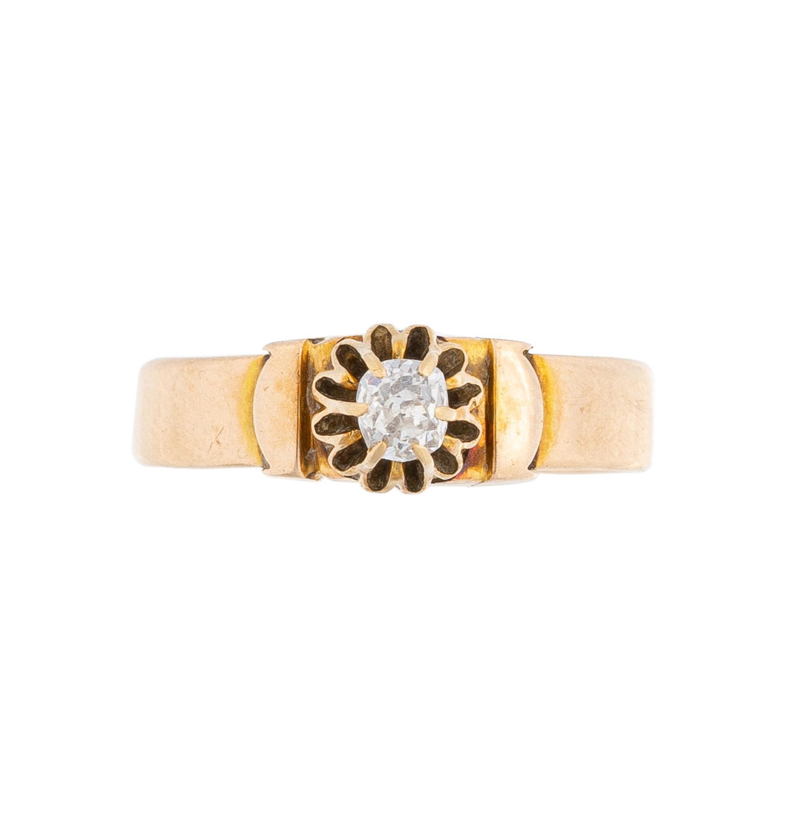 Antique Mine Cut Diamond 14k Gold Ring (1 of 3)