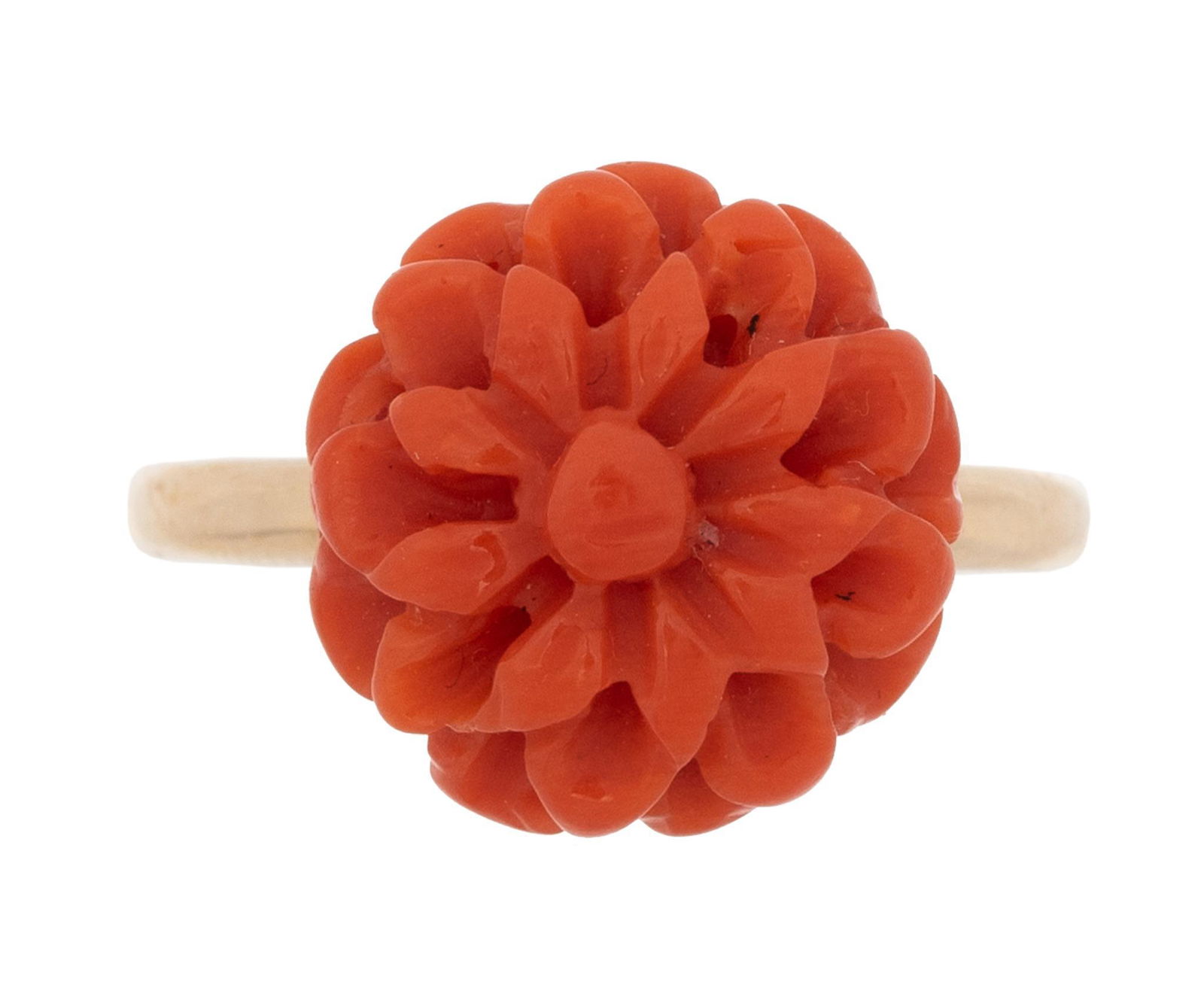 Coral Flower Blossom 14k Gold Ring (1 of 3)