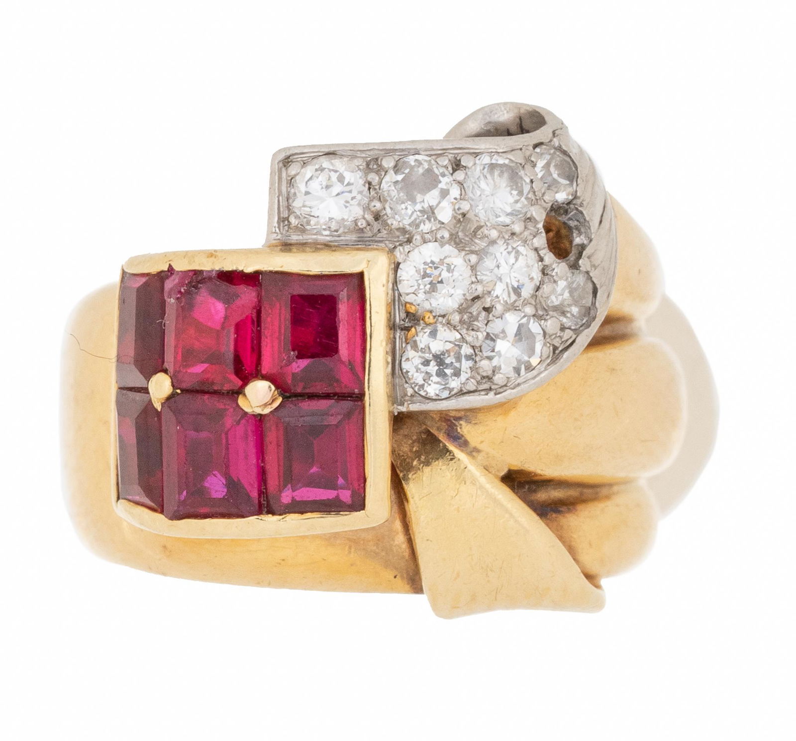 Retro Ruby Diamond 14k Gold Ring (1 of 3)