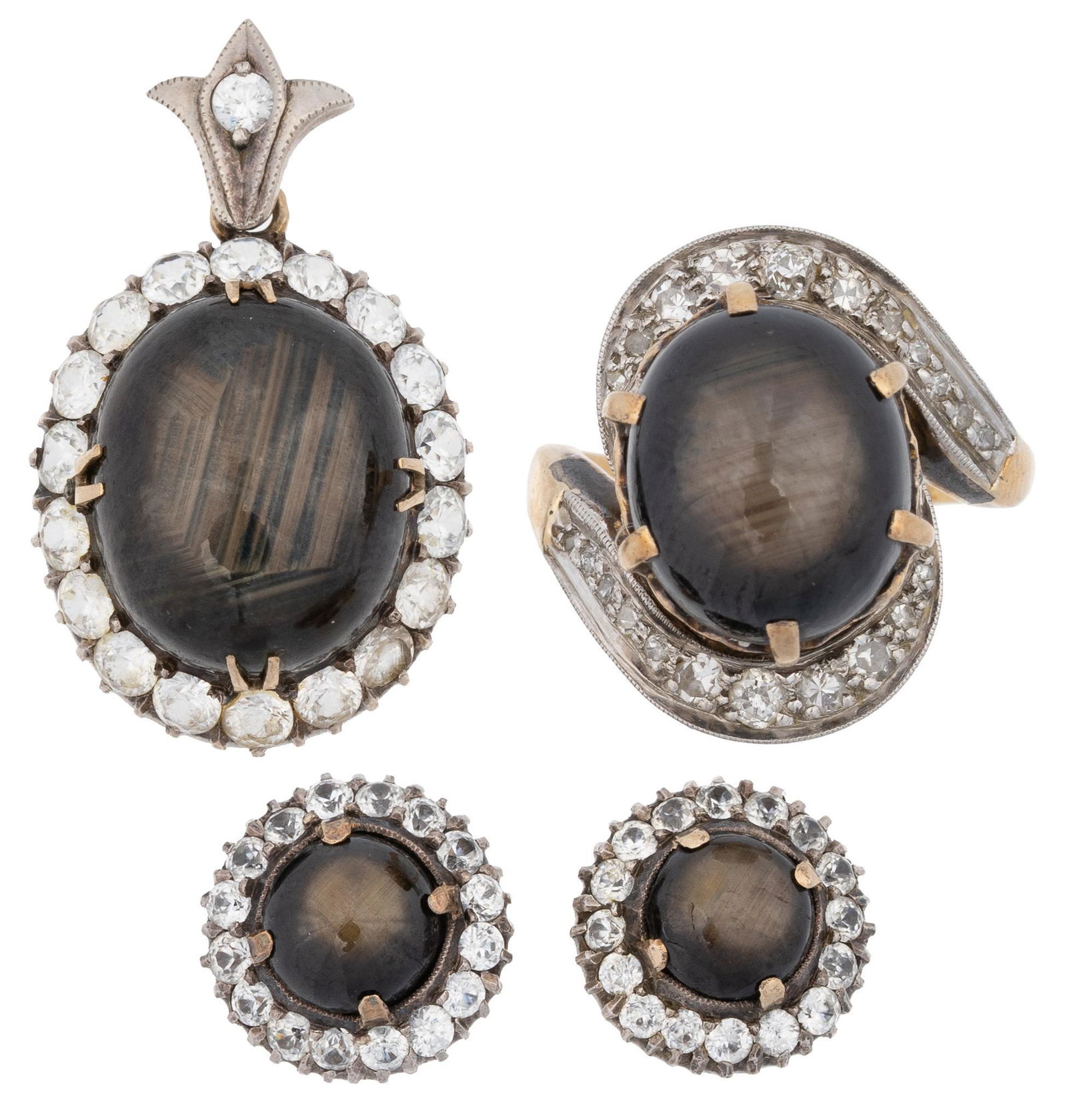 Vintage Black Star Sapphire 14k Gold Suite (1 of 3)