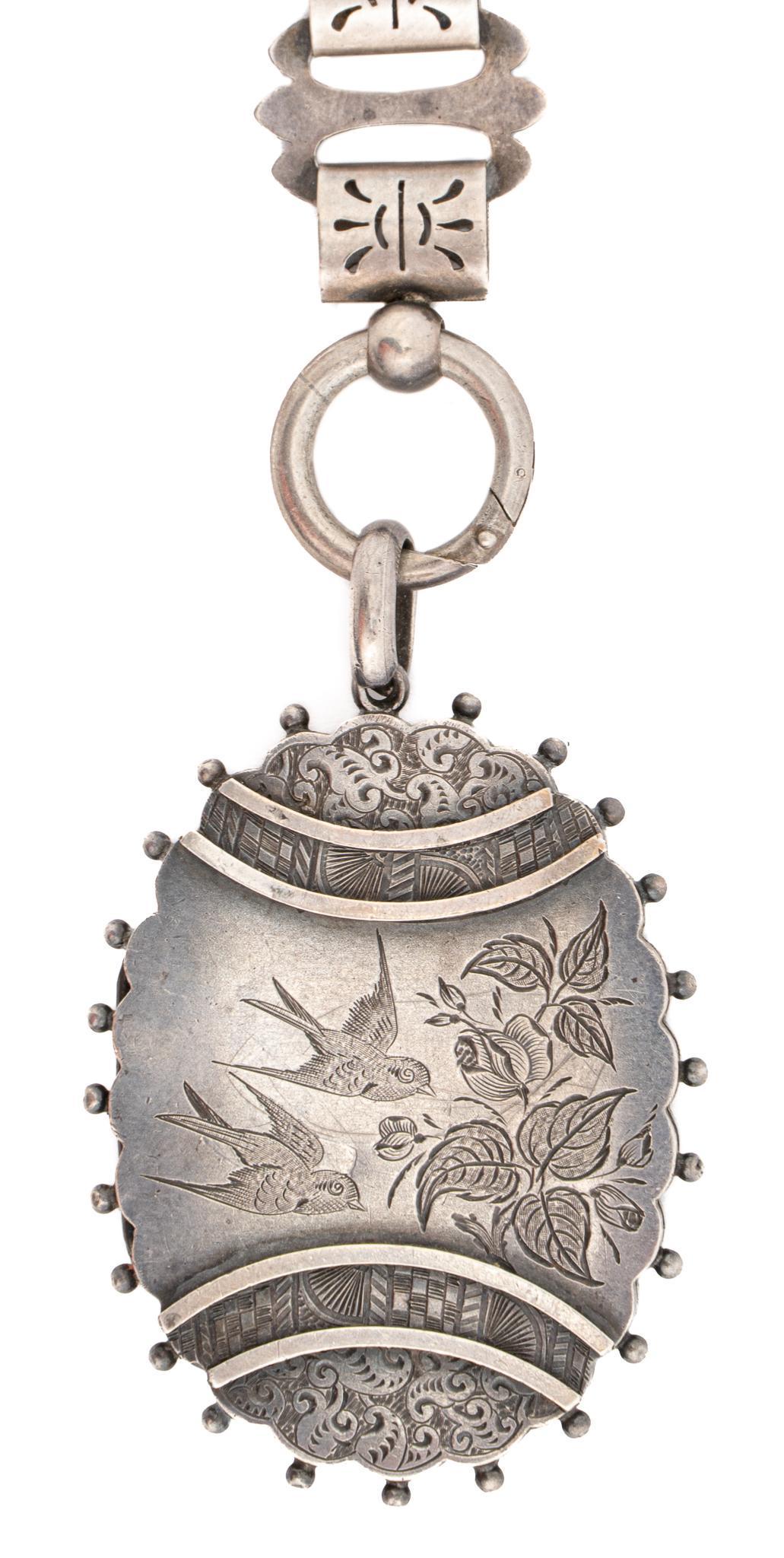 Victorian Sterling Silver Bookchain Locket Necklace (1 of 5)