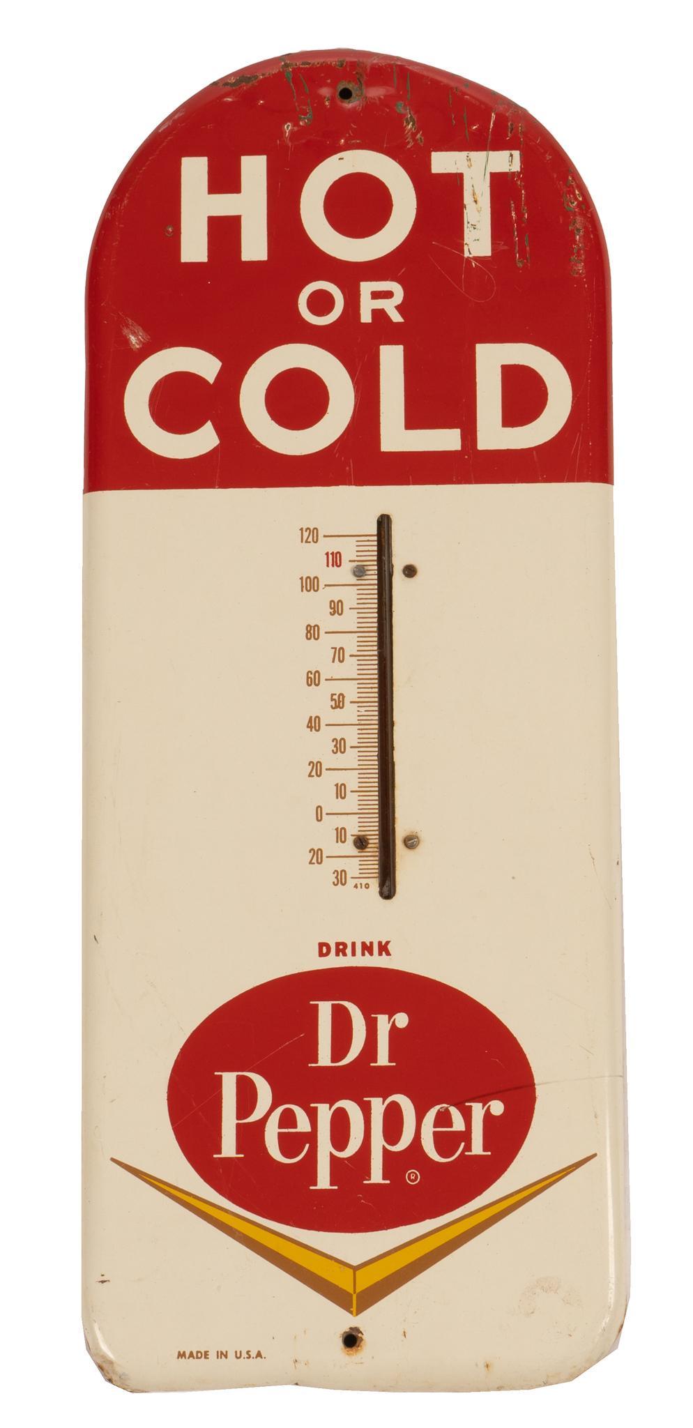 "Hot or Cold" Vintage Dr. Pepper Advertising Thermometer Feb 25, 2023